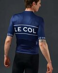 LE COL Cyklistický dres s krátkým rukávem - SPORT LOGO - bílá/modrá