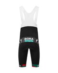 LE COL Cyklistické kalhoty krátké s laclem - BORA HANSGROHE 2023 REPLICA SPORT - černá
