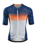 MONTON Cyklistický dres s krátkým rukávem - STARRY LANES  - oranžová/bílá/modrá