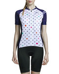 MONTON Cyklistický dres s krátkým rukávem - LOLLIPOP LADY - bílá/modrá