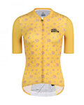 MONTON Cyklistický dres s krátkým rukávem - PURPLEFLORAL YELLOW - žlutá