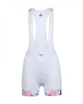MONTON Cyklistické kalhoty krátké s laclem - INKFLOWER LADY - bílá