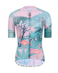 MONTON Cyklistický dres s krátkým rukávem - FLAMINGO LADY - růžová/bílá