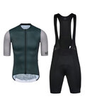 MONTON Cyklistický krátký dres a krátké kalhoty - CHECHEN - zelená/černá