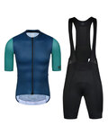 MONTON Cyklistický krátký dres a krátké kalhoty - CHECHEN - černá/zelená