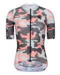 MONTON Cyklistický dres s krátkým rukávem - PRO CAMOUSHIELD LADY - růžová/zelená/šedá