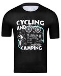 MONTON Cyklistické triko s krátkým rukávem - CAMPING - černá