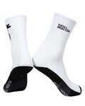 MONTON Cyklistické ponožky klasické - SKULL - bílá/černá