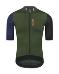 MONTON Cyklistický dres s krátkým rukávem - TRAVELER EVO - černá/zelená/modrá