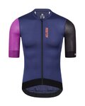 MONTON Cyklistický dres s krátkým rukávem - TRAVELER EVO - modrá/fialová/černá