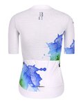 MONTON Cyklistický dres s krátkým rukávem - INKINWATER LADY - modrá/bílá/žlutá/červená