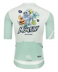 MONTON Cyklistický dres s krátkým rukávem - FUNNYBUGS - světle modrá/bílá