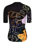 MONTON Cyklistický dres s krátkým rukávem - JUNGLELEAF LADY - černá/vícebarevná