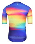 MONTON Cyklistický dres s krátkým rukávem - SKULL NORTHERNLIGHTS - modrá/žlutá