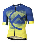 MONTON Cyklistický dres s krátkým rukávem - MIRAGGIO - modrá/žlutá