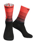 MONTON Cyklistické ponožky klasické - VALLS - černá/červená