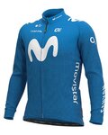 ALÉ Cyklistický dres s dlouhým rukávem zimní - MOVISTAR 2021 WINTER - světle modrá