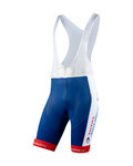NALINI Cyklistické kalhoty krátké s laclem - DIRECT ENERGIE 2020 - modrá/bílá