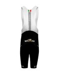 PISSEI Cyklistické kalhoty krátké s laclem - UAE TEAM EMIRATES 2024 - černá
