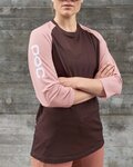 POC Cyklistický dres s krátkým rukávem - MTB PURE 3/4 LADY - hnědá/růžová