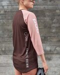 POC Cyklistický dres s krátkým rukávem - MTB PURE 3/4 LADY - hnědá/růžová
