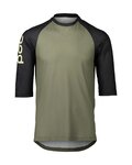 POC Cyklistický dres s krátkým rukávem - MTB PURE 3/4 - černá/zelená