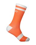 POC Cyklistické ponožky klasické - LURE MTB - bílá/oranžová