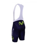 BONAVELO Cyklistické kalhoty krátké s laclem - MOVISTAR 2017  - modrá