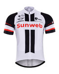 BONAVELO Cyklistický dres s krátkým rukávem - SUNWEB 2017 - bílá/černá