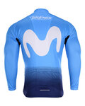 BONAVELO Cyklistický dres s dlouhým rukávem zimní - MOVISTAR 2018 WINTER - světle modrá