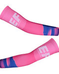 BONAVELO Cyklistické návleky na ruce - EDUCATION FIRST 2019 - růžová/modrá
