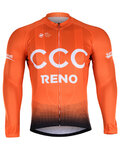 BONAVELO Cyklistický dres s dlouhým rukávem zimní - CCC 2019 WINTER - oranžová/černá