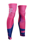 BONAVELO Cyklistické návleky na nohy - EDUCATION FIRST 2019 - růžová/modrá