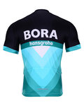 BONAVELO Cyklistický dres s krátkým rukávem - BORA 2019 - černá/zelená