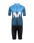 BONAVELO Cyklistický krátký dres a krátké kalhoty - MOVISTAR 2020 KIDS - bílá/modrá/černá