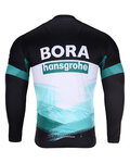 BONAVELO Cyklistický dres s dlouhým rukávem letní - BORA 2020 SUMMER - černá/bílá/zelená