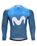 BONAVELO Cyklistický dres s dlouhým rukávem zimní - MOVISTAR 2020 WINTER - modrá/bílá