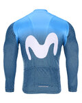 BONAVELO Cyklistický dres s dlouhým rukávem zimní - MOVISTAR 2020 WINTER - modrá/bílá