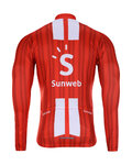 BONAVELO Cyklistický dres s dlouhým rukávem zimní - SUNWEB 2020 WINTER - červená/bílá