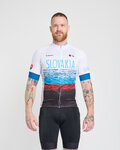 BONAVELO Cyklistický dres s krátkým rukávem - SLOVAKIA - bílá/červená/modrá/černá