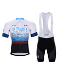 BONAVELO Cyklistický krátký dres a krátké kalhoty - SLOVAKIA - bílá/červená/modrá/černá