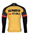 BONAVELO Cyklistický dres s dlouhým rukávem zimní - JUMBO-VISMA 2021 WNT - žlutá