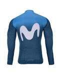 BONAVELO Cyklistický dres s dlouhým rukávem zimní - MOVISTAR 2021 WINTER - modrá/bílá