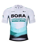 BONAVELO Cyklistický dres s krátkým rukávem - BORA 2021 - bílá/černá/zelená