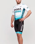 BONAVELO Cyklistický dres s krátkým rukávem - BORA 2021 - bílá/černá/zelená
