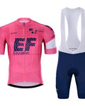 BONAVELO Cyklistický krátký dres a krátké kalhoty - EDUCATION-NIPPO 2021 - růžová/modrá