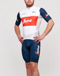 BONAVELO Cyklistický krátký dres a krátké kalhoty - TREK 2021 - bílá/modrá/červená