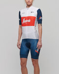 BONAVELO Cyklistický krátký dres a krátké kalhoty - TREK 2021 - bílá/modrá/červená