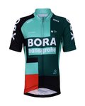 BONAVELO Cyklistický dres s krátkým rukávem - BORA 2022 KIDS - zelená/černá/červená