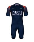 BONAVELO Cyklistický krátký dres a krátké kalhoty - INEOS GRENADIERS '22 - modrá/červená